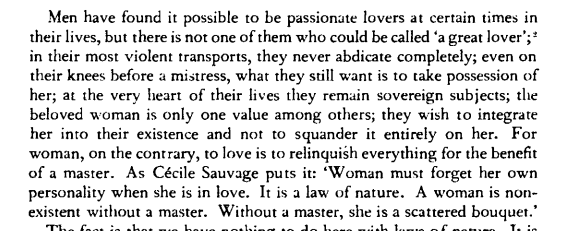 the lover's erosion of self (two-book analysis)